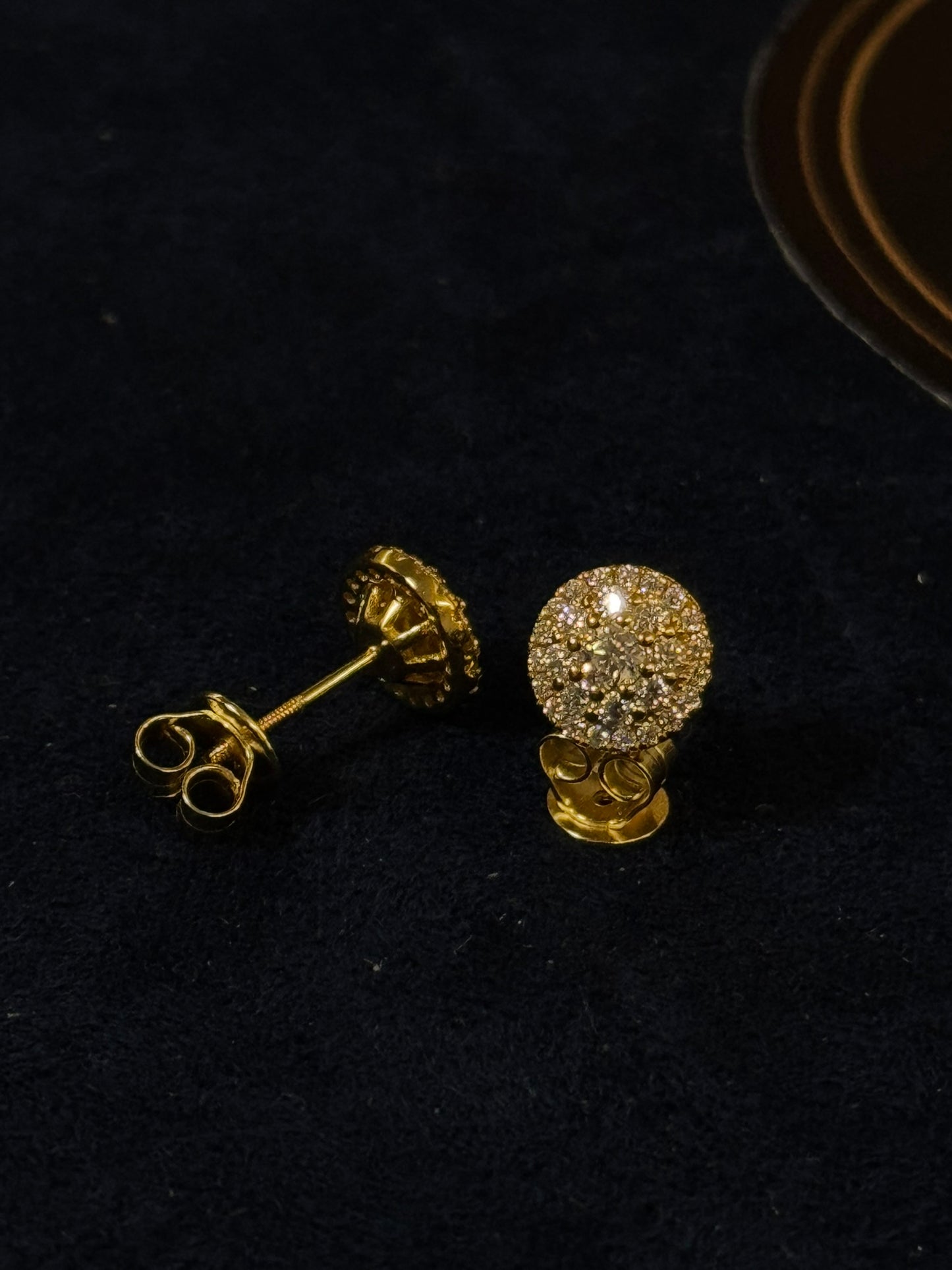 1.5CTW 3 Row Pave set Studs 0.5Ct Solitary round center