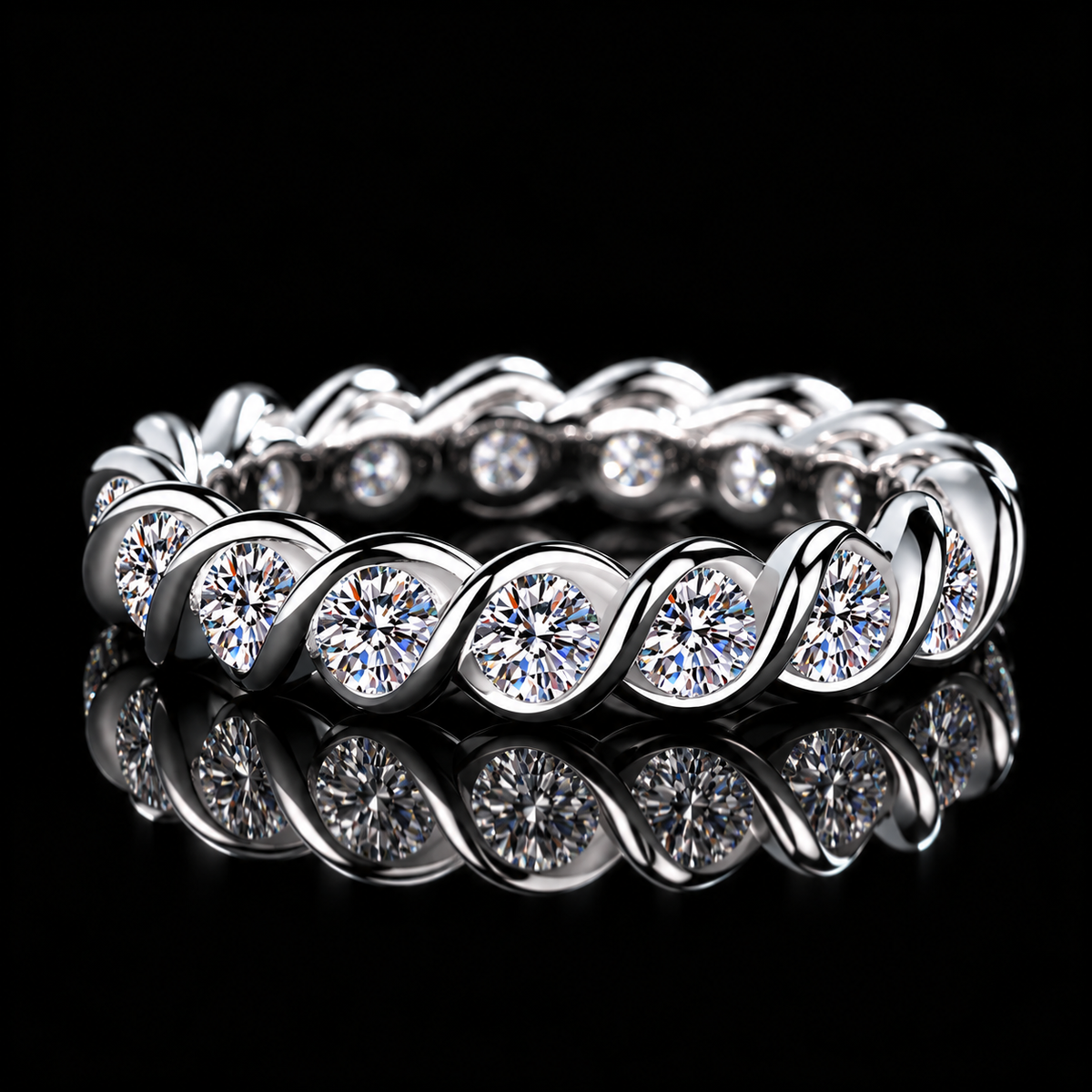 1.7 CTW “Spiral Stack” Eternity Ring