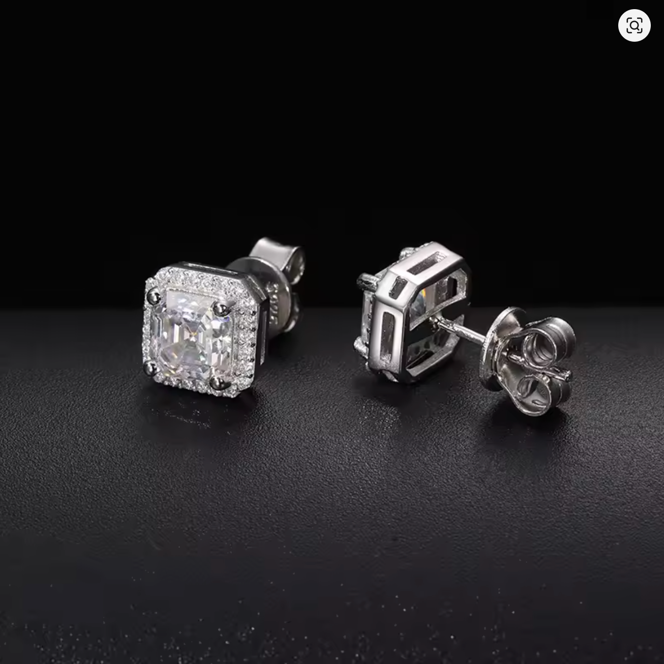 1.5CT Asscher cut solitary beveled cut With Hex Halo 2.0 CTW