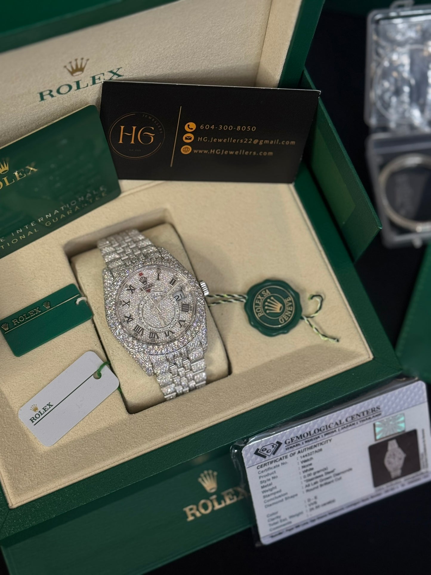 24.50 CTW ROLEX skydweller 336934 Pave Diamond Set