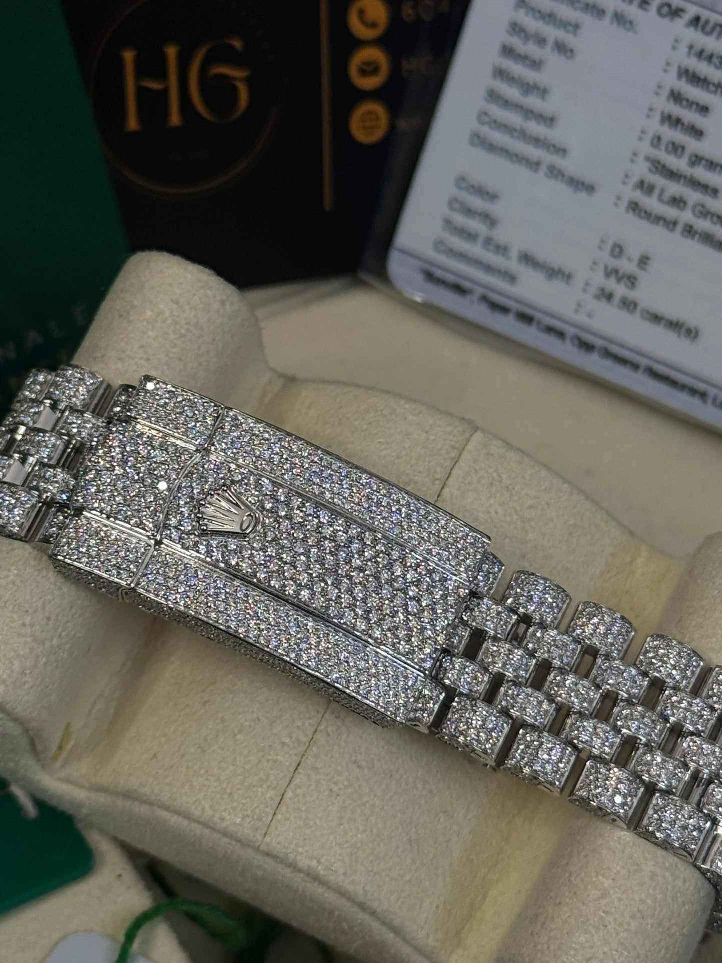24.50 CTW ROLEX skydweller 336934 Pave Diamond Set