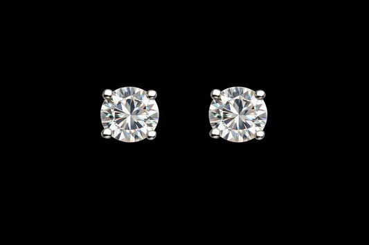 0.5 CT Solitary Round 4 prong Studs (twist back) 1CTW
