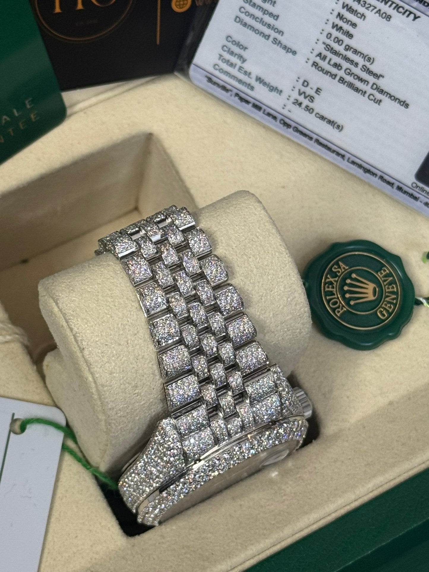 24.50 CTW ROLEX skydweller 336934 Pave Diamond Set