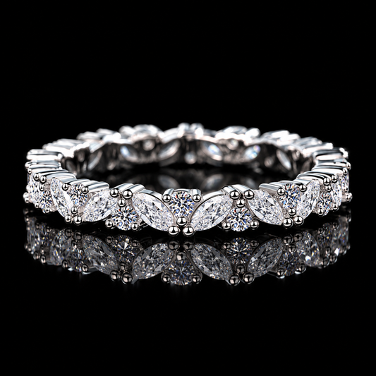 1.0CTW “Leaf Litt” Marquise Solitaire Eternity Stacker