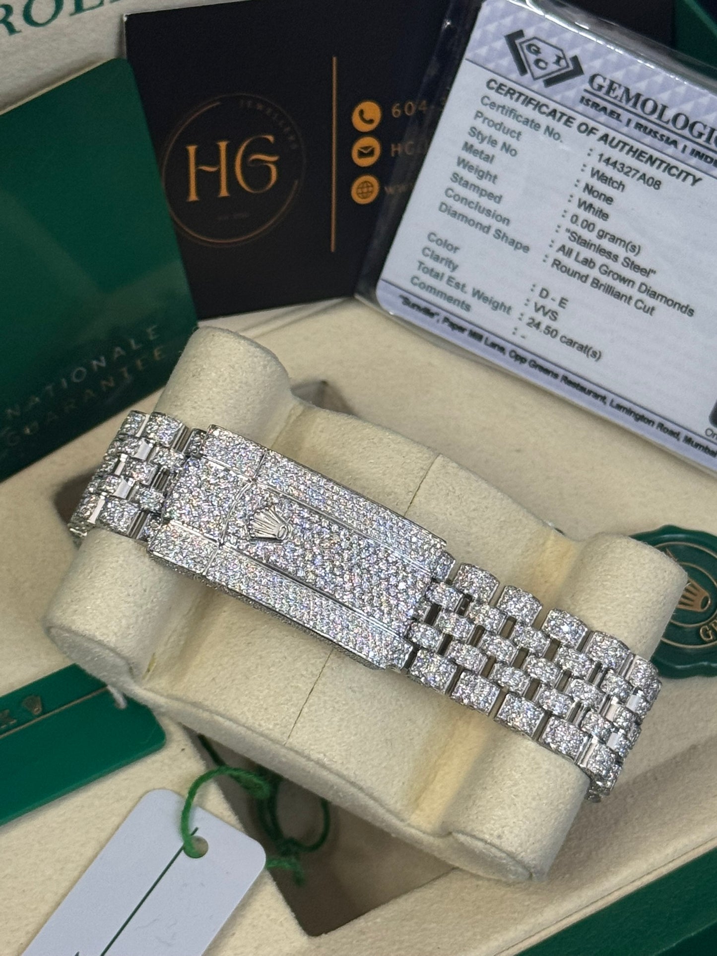 24.50 CTW ROLEX skydweller 336934 Pave Diamond Set