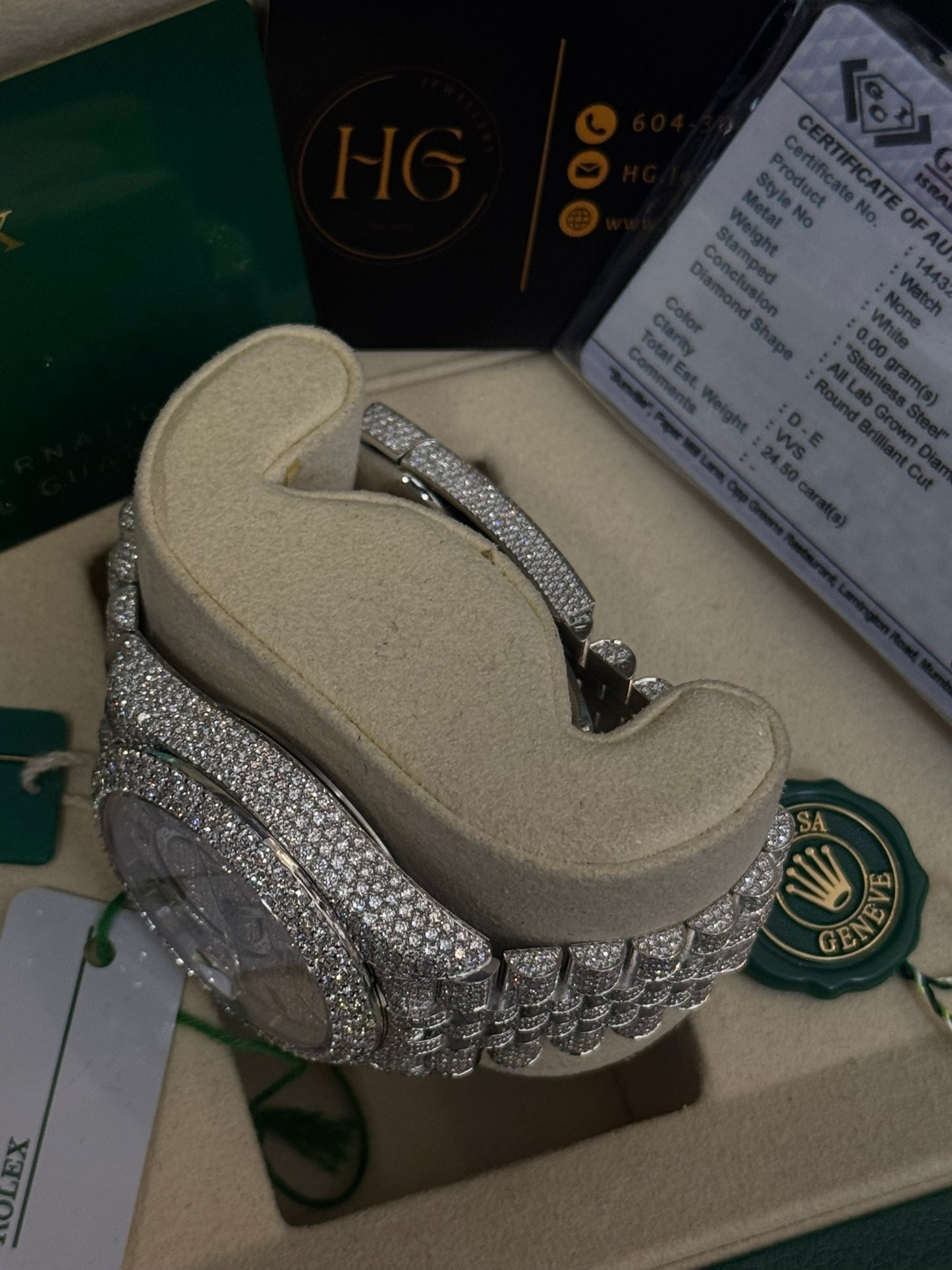 24.50 CTW ROLEX skydweller 336934 Pave Diamond Set