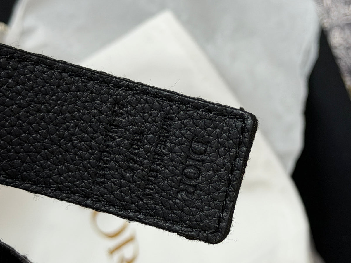 Oblique Jacquard Canvas Belt – Black on Black