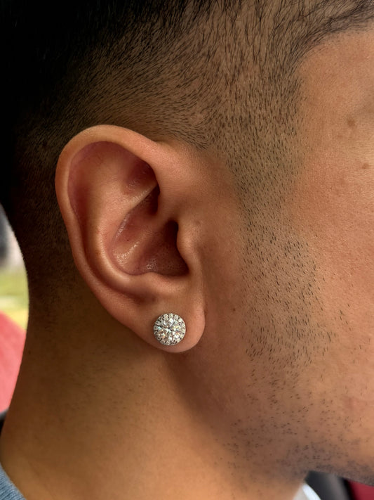 1.5 CTW “FLOWER SET” STUDS 925 SILVER (twist on)