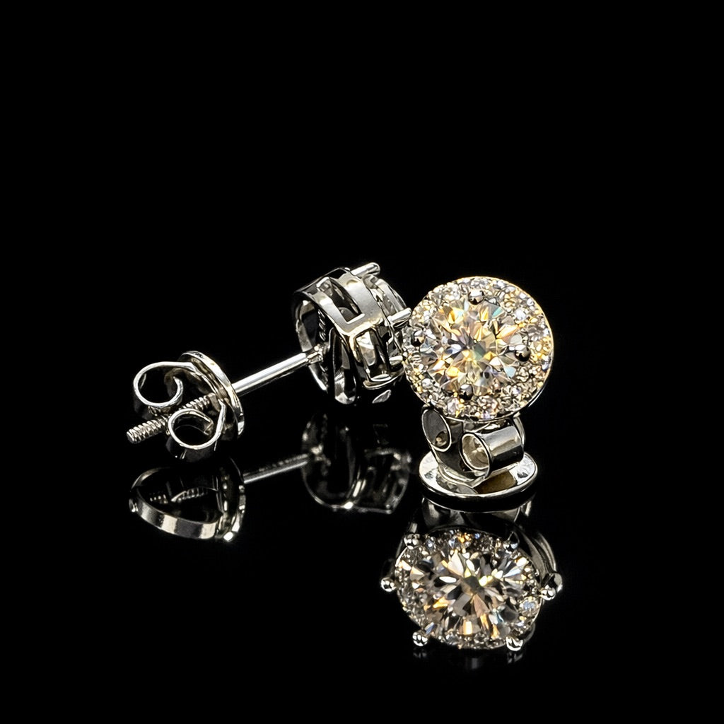 1.5 CTW “FLOWER SET” STUDS 925 SILVER (twist on)