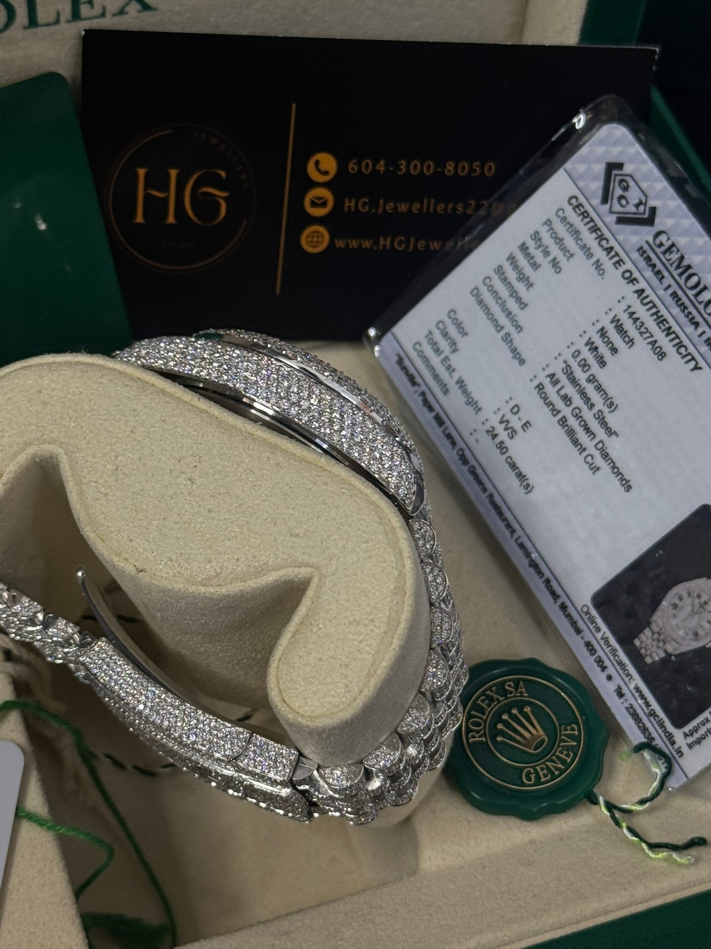 24.50 CTW ROLEX skydweller 336934 Pave Diamond Set