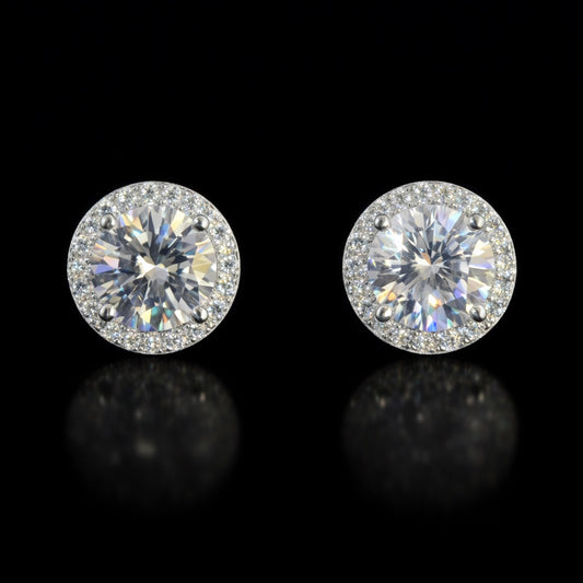 1.5 CTW “FLOWER SET” STUDS 925 SILVER (twist on)