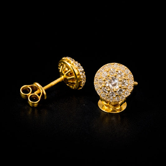 1.5CTW 3 Row Pave set Studs 0.5Ct Solitary round center