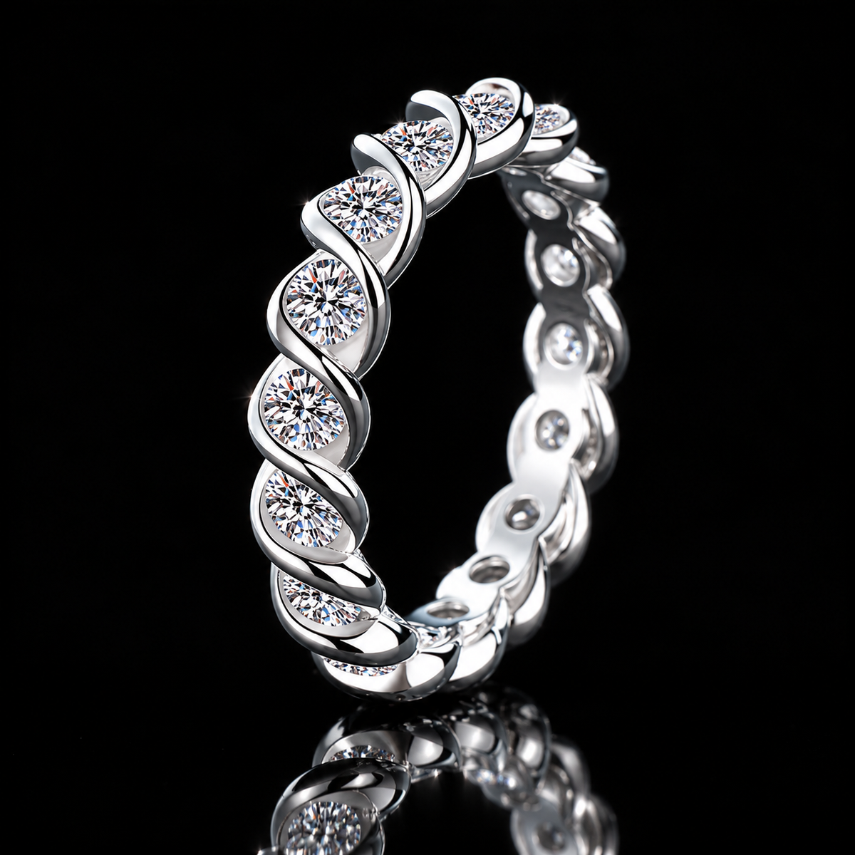 1.7 CTW “Spiral Stack” Eternity Ring